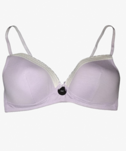 Soft Foam Non-Wired Cotton Bra - Purple | LadyxCoral